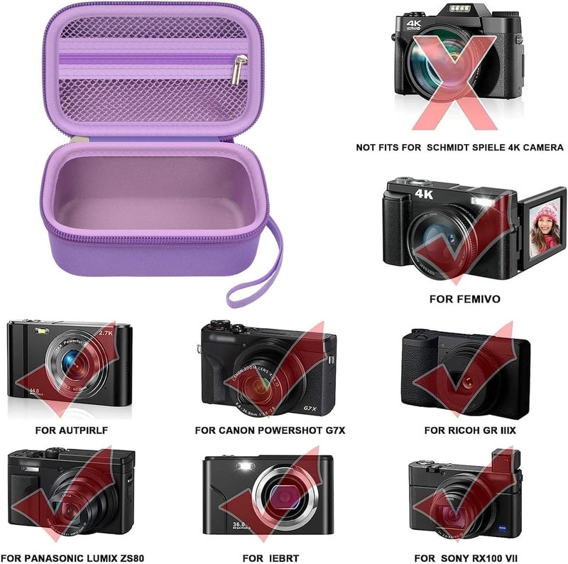 Grapsa Digital Camera Case Compatible with Duluvulu for Oiadek for Zostuic for TEBNGIHNM for Canon G7 X Mark III/II 4K Vlogging Camera. Storage Holder Bag for Canon PowerShot (Box Only) - Purple - Image 2
